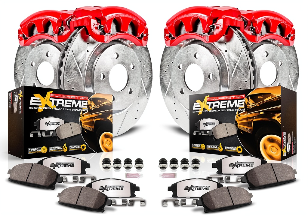 Installing Power Stop Rear Brake Kit Stainless Steel on a garage workbench