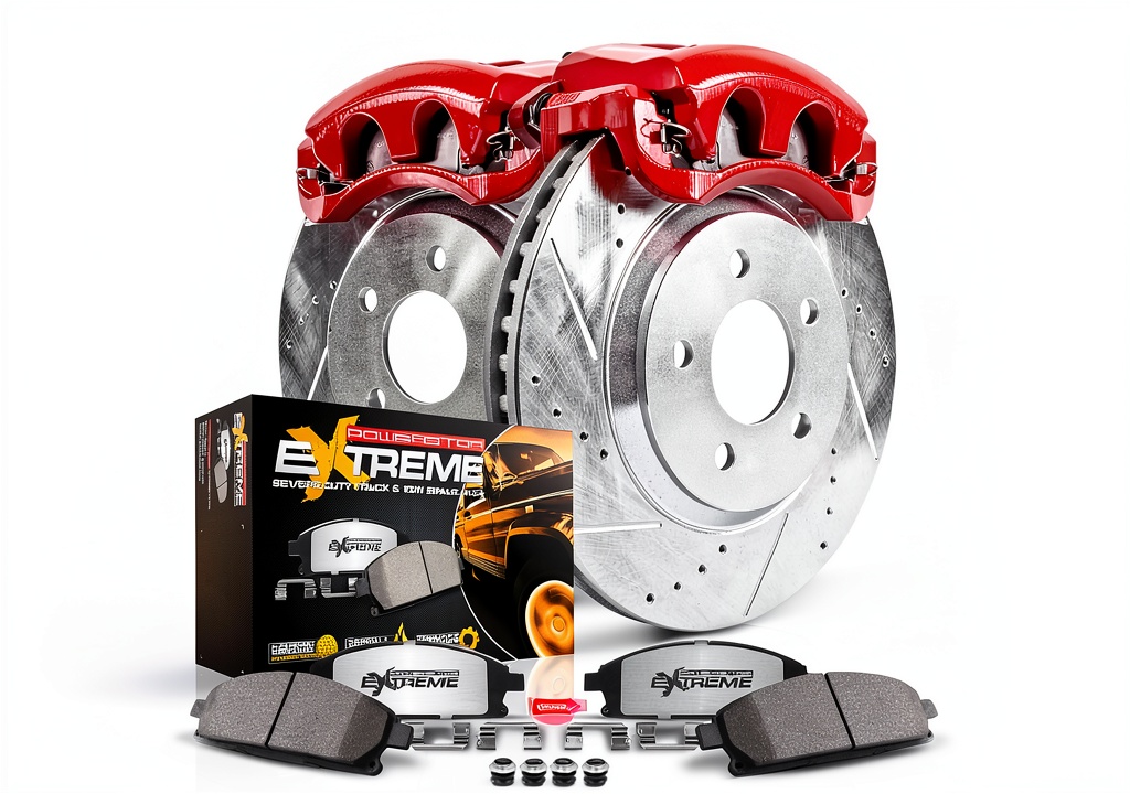 Installing Power Stop Truck Brake Kit Ceramic on a wooden workbench