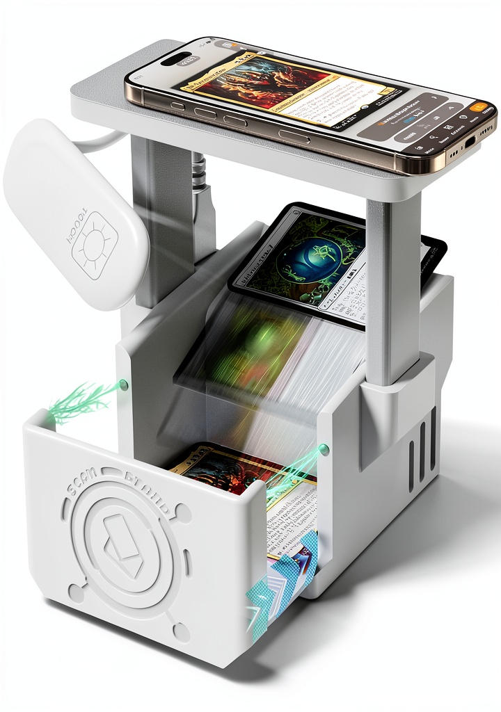 Installing MTG Card Scanner Stand OSTENBIG 3D‑Printed Design on a wooden desk
